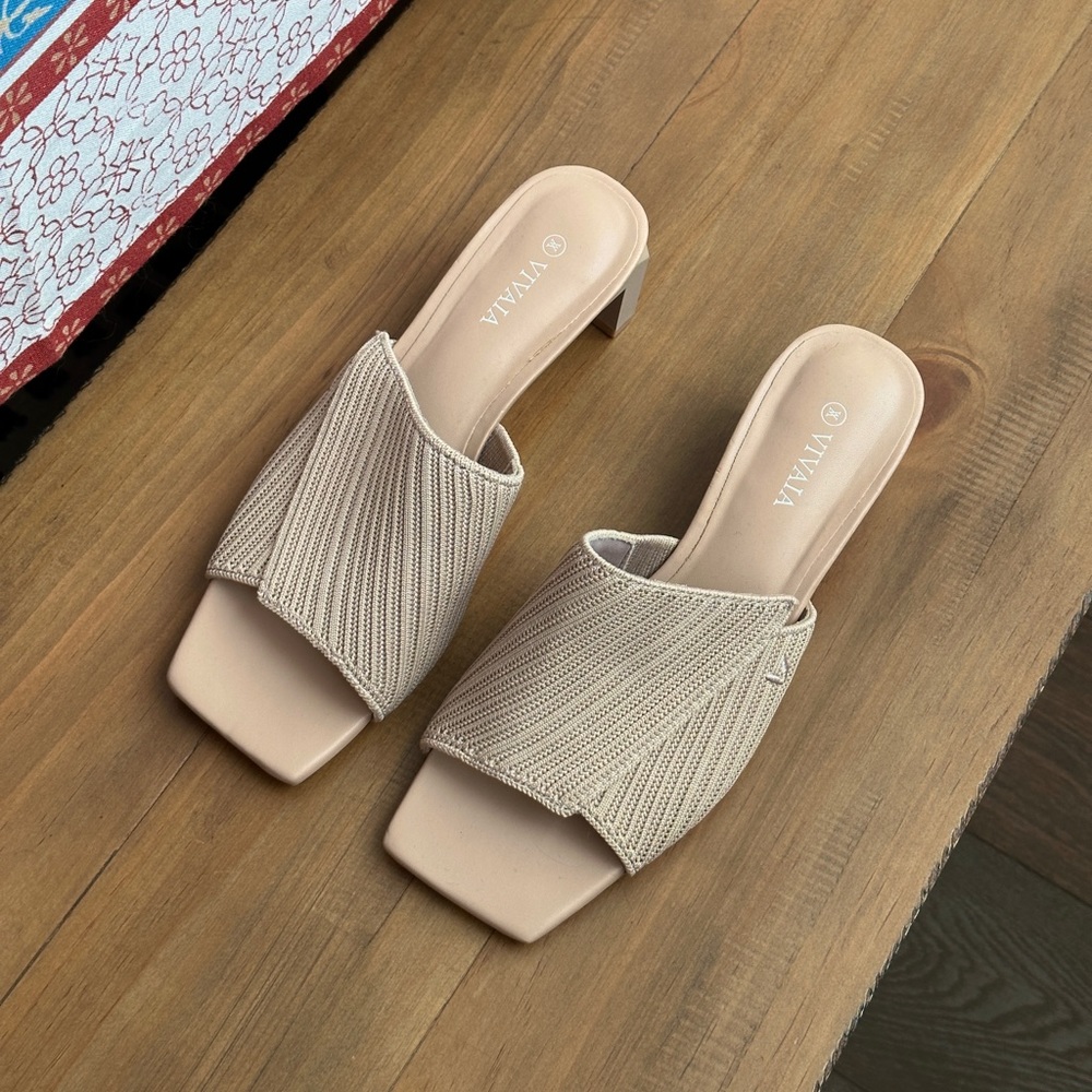 Nude Kitten Heel Sandals